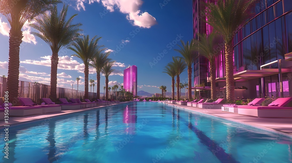 Fototapeta premium Resorts World Las Vegas: Infinity Pool Paradise