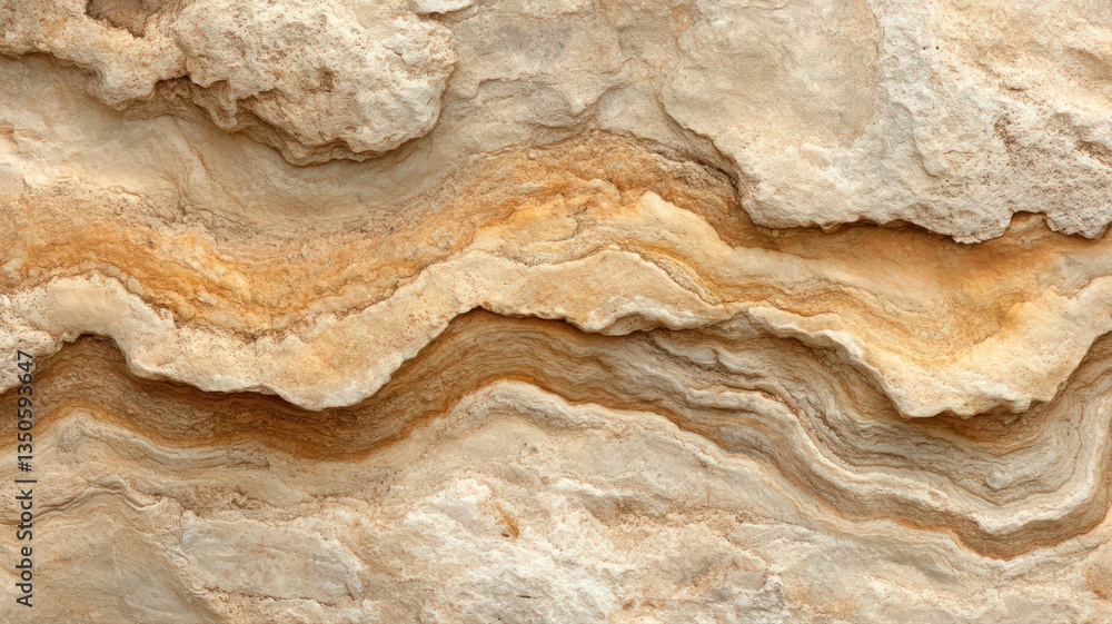 Fototapeta premium Beige and Brown Sedimentary Rock Formation Texture