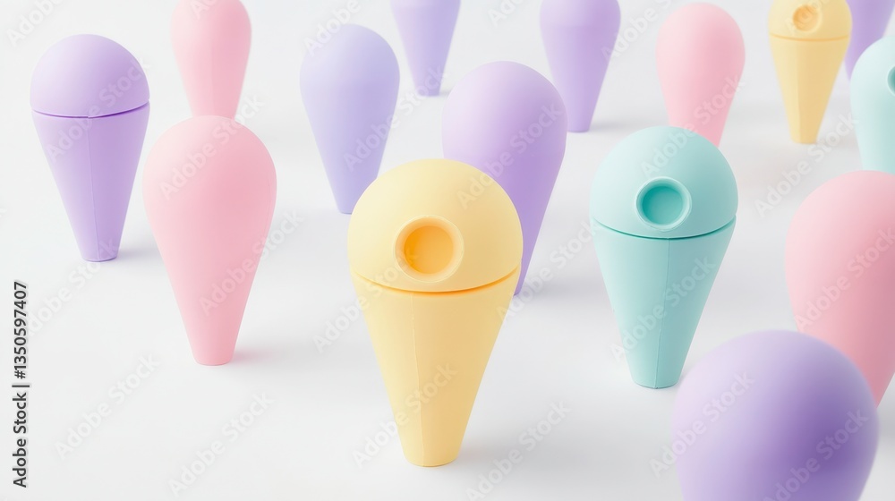 Vibrant Pastel Markers on White Background Vibrant Pastel Markers on White Background
