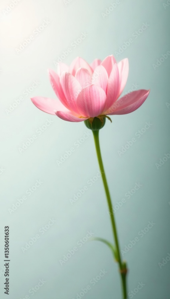 Obraz premium Soft focus on a single flower against a bright white background, floral, flowers, blossom