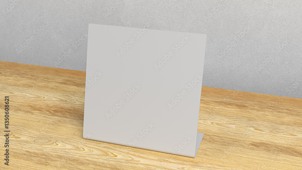 pvc plastic display on wooden counter, right view pvc plastic display on wooden counter, right view