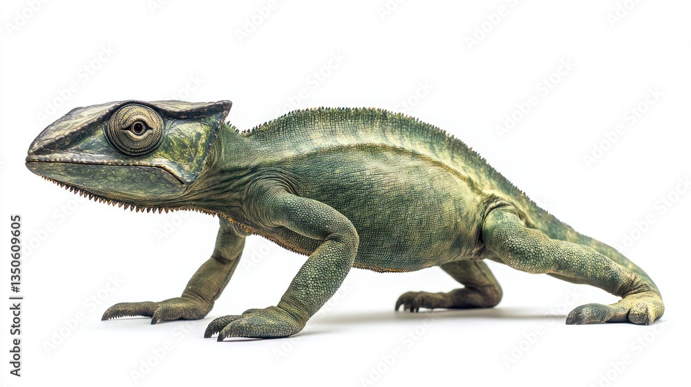 Obraz premium Green Chameleon Profile Studio Shot