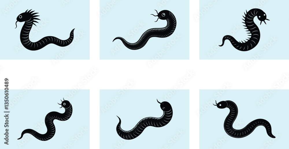 Obraz premium Worm Silhouette vector