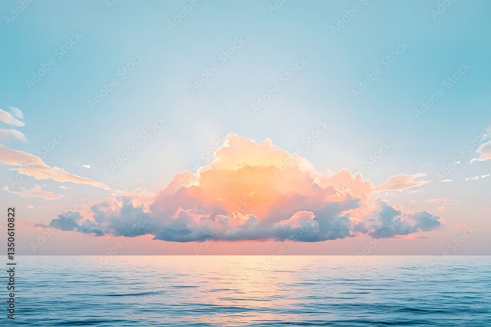 Sunset Ocean Cloud Seascape. Sunset Ocean Cloud Seascape.