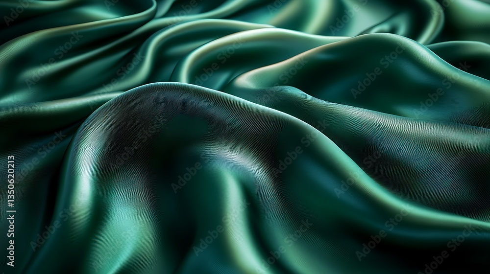 Fototapeta premium A silky, marbled effect in shades of deep green, emerald, and forest, with a luxurious and rich texture, 