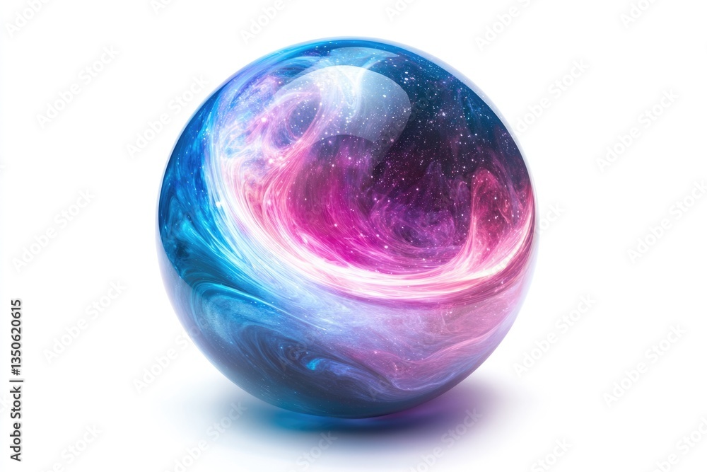 A mesmerizing sphere encapsulating a vibrant nebula, swirling with cosmic colors and stardust. A mesmerizing sphere encapsulating a vibrant nebula, swirling with cosmic colors and stardust.