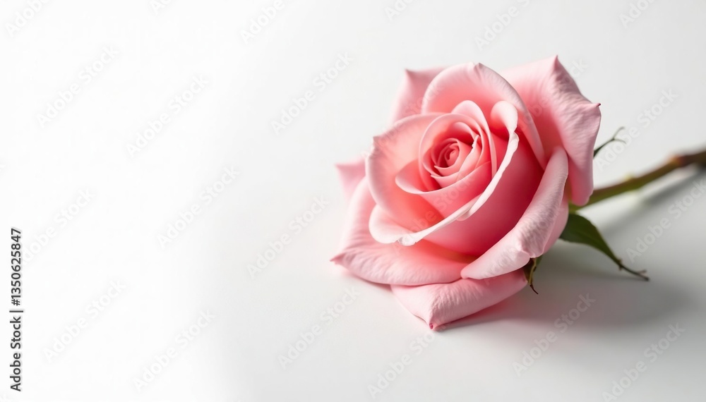 Delicate petal of rose isolated on pure white surface, floral art, single bloom, white Delicate petal of rose isolated on pure white surface, floral art, single bloom, white
