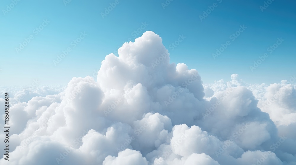 Fluffy white cumulus clouds against a clear blue sky Fluffy white cumulus clouds against a clear blue sky