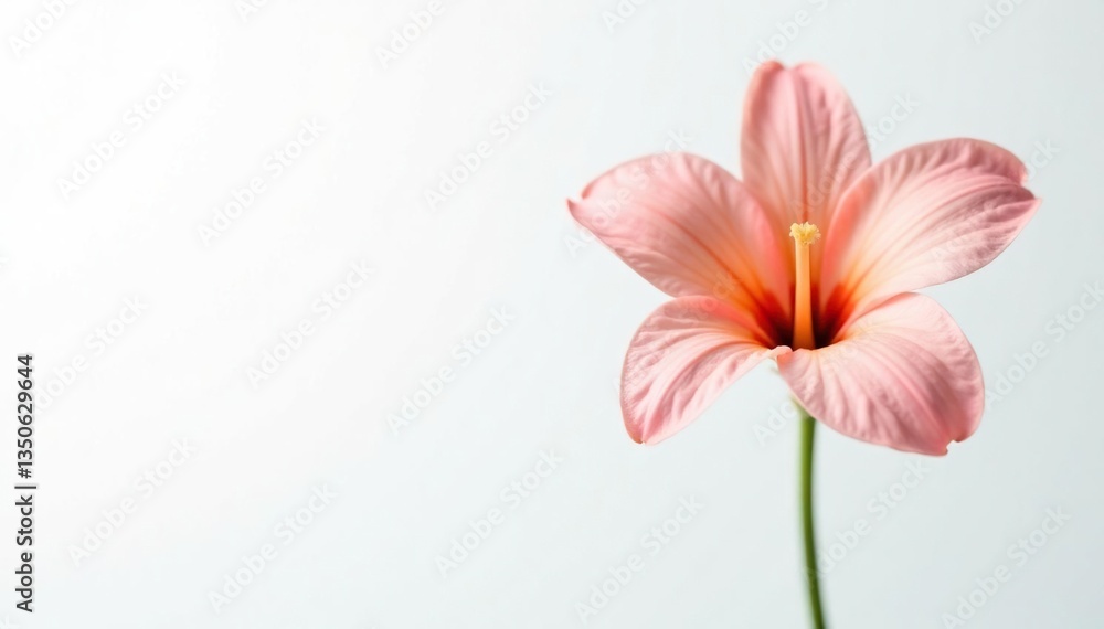 Isolated flower on a minimalist white background, refined, simple, clean Isolated flower on a minimalist white background, refined, simple, clean