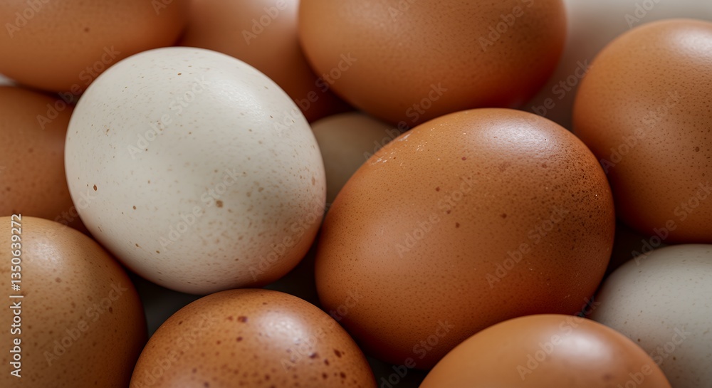Close Up of Natural Brown and White Chicken Eggs Close Up of Natural Brown and White Chicken Eggs