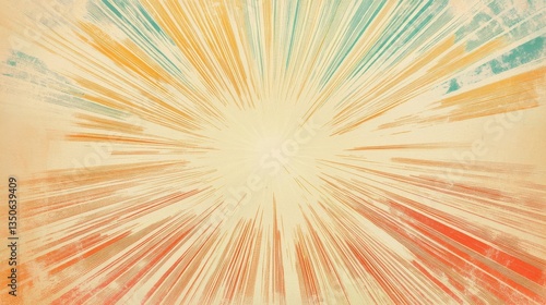 Abstract background showcasing sunburst with varied colors radiating outwards to edges