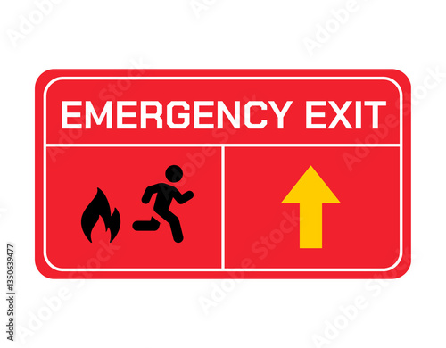 Emergency Exit Sign – Fire Escape Route with Arrow Direction