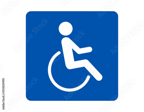 Handicap Accessible Sign – Blue Square with Wheelchair Symbol