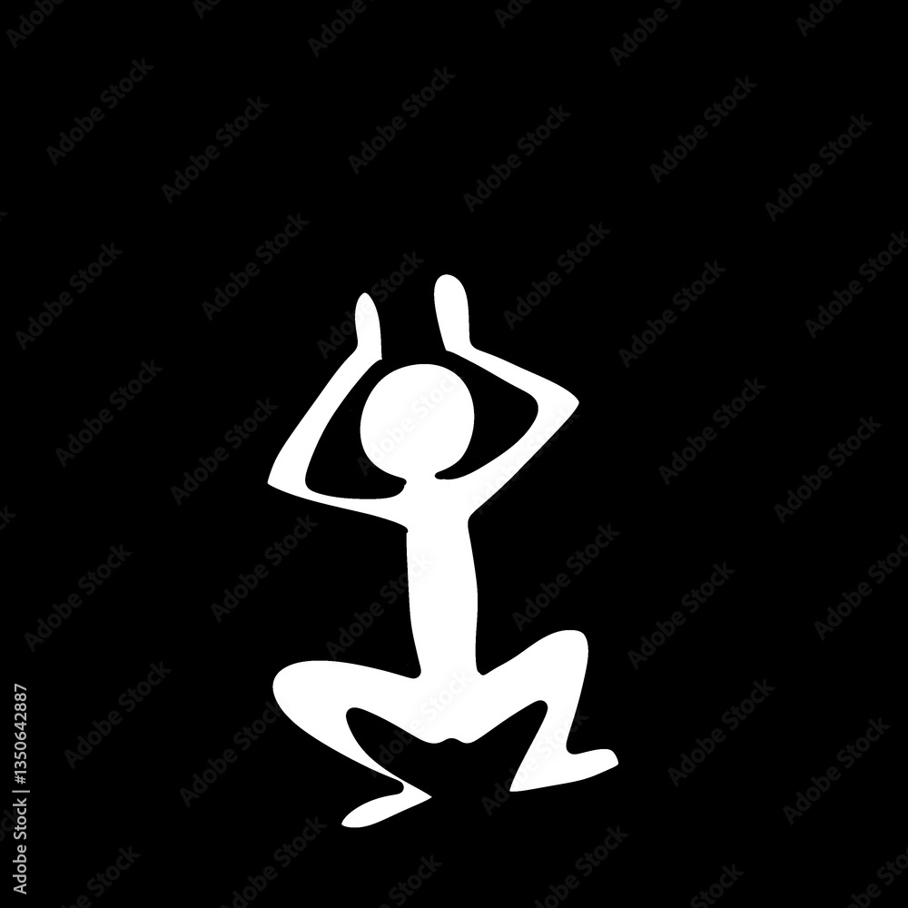 silhouette of man doing yoga pose, illustration silhouette of man doing yoga pose, illustration