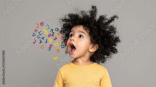 Toddler Speaking Numbers for Studio Shot.