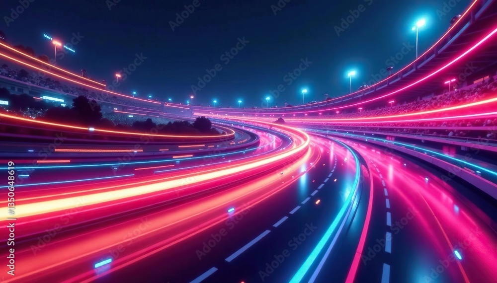 Obraz premium Abstract swirling colors creating a vibrant race track design , power, ripple