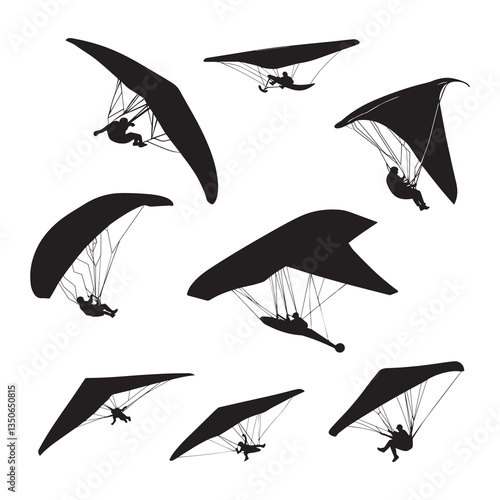 hang glider silhouette Vector bundle
