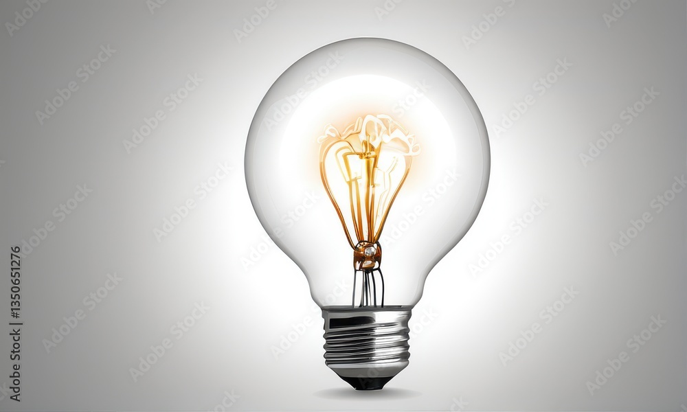 Glowing Incandescent Lightbulb on Bright Background Glowing Incandescent Lightbulb on Bright Background