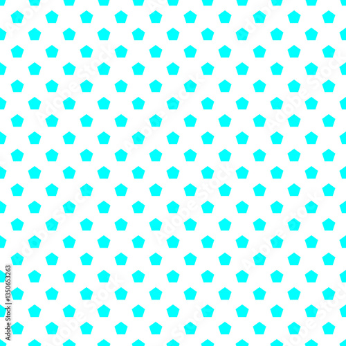Blue Pentagon Seamless Transparent Vector Pattern