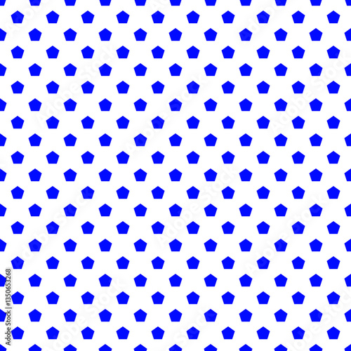 Dark Blue Pentagon Seamless Transparent Vector Pattern