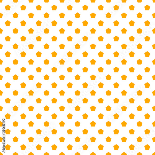 Golden Yellow Pentagon Seamless Vector Pattern