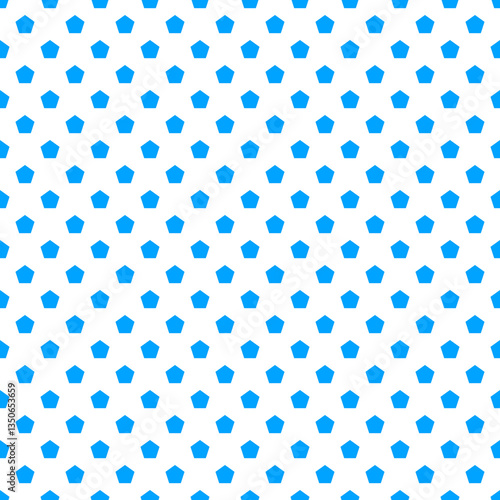 Indigo Blue Pentagon Seamless Vector Pattern