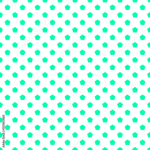 Mint Green Pentagon Seamless Vector Pattern