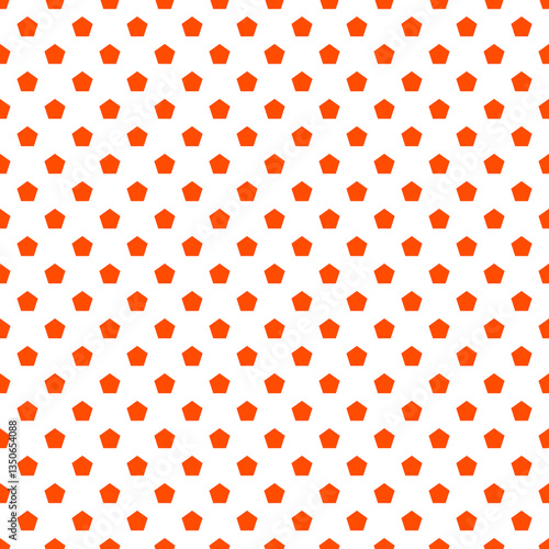 Red Orange Pentagon Seamless Vector Pattern