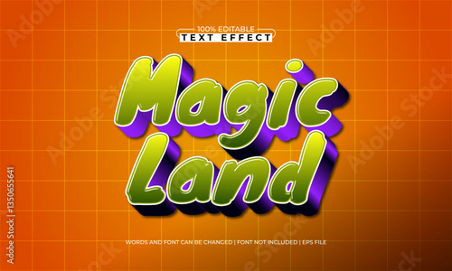 magic land editable text effect with a gaming and children text style