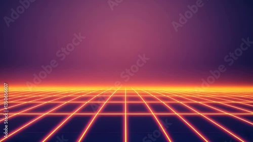 Wallpaper Mural Looping Animation Futuristic Neon Lines Creating a High-Tech Grid in Vibrant Orange and Purple Hues, Perfect for Modern Design and Technology-Themed Projects with a Retro Sci-Fi Aesthetic Torontodigital.ca