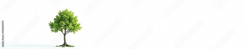 A small isolated tree branch on a white background with a few leaves, branches, greenery A small isolated tree branch on a white background with a few leaves, branches, greenery