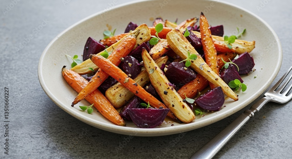 Delicious Roasted Root Vegetables with Beetroot and Carrots, Perfect for Healthy Eating and Vegan Recipes Delicious Roasted Root Vegetables with Beetroot and Carrots, Perfect for Healthy Eating and Vegan Recipes