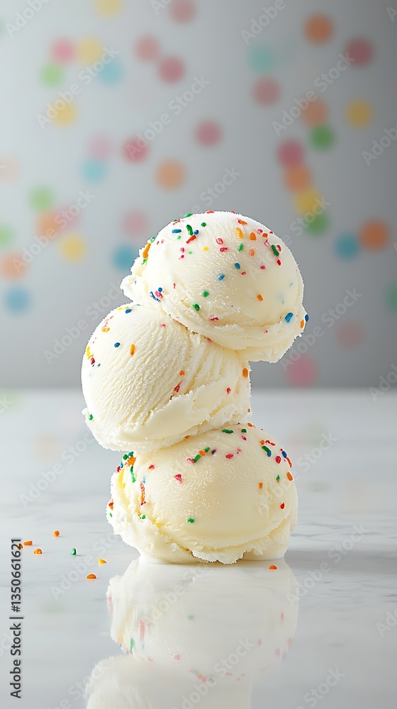 Vanilla Ice Cream Scoops for Festive Background. Vanilla Ice Cream Scoops for Festive Background.
