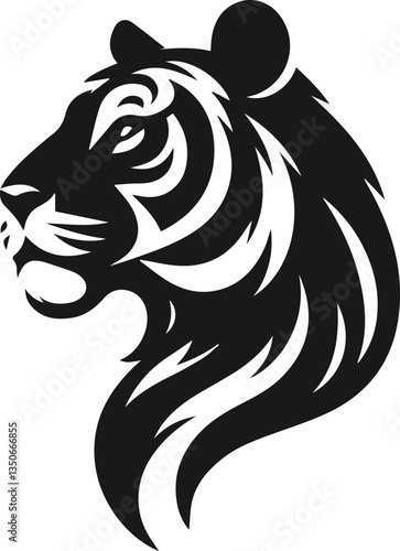 Wallpaper Mural black and white tiger head Torontodigital.ca