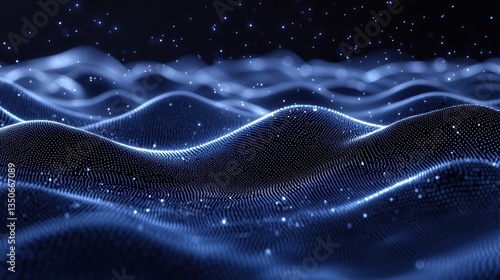 Wallpaper Mural Abstract Blue Wave Particle Background Torontodigital.ca