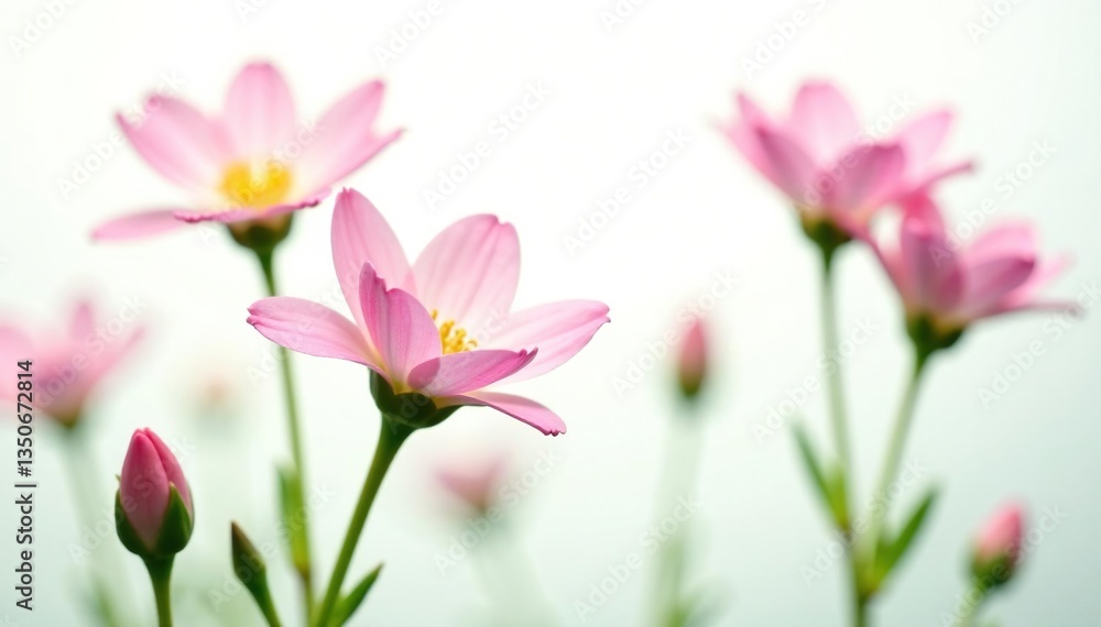 Delicate floral bloom isolated on white background, greenery, blooms, flowers Delicate floral bloom isolated on white background, greenery, blooms, flowers