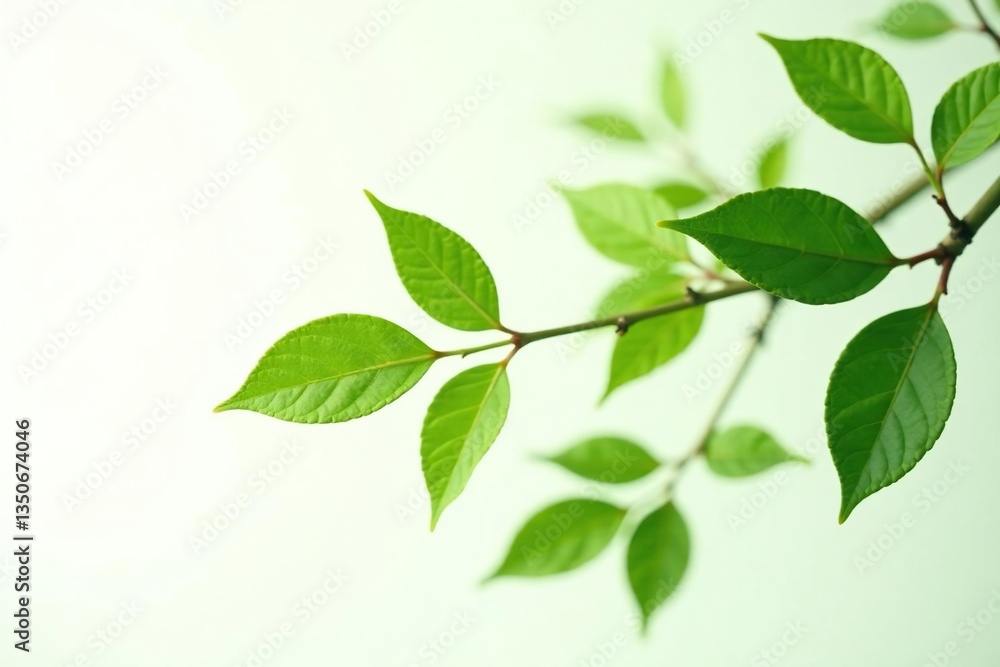 isolated branches on white background with light exposure, minimalist, green, isolated isolated branches on white background with light exposure, minimalist, green, isolated
