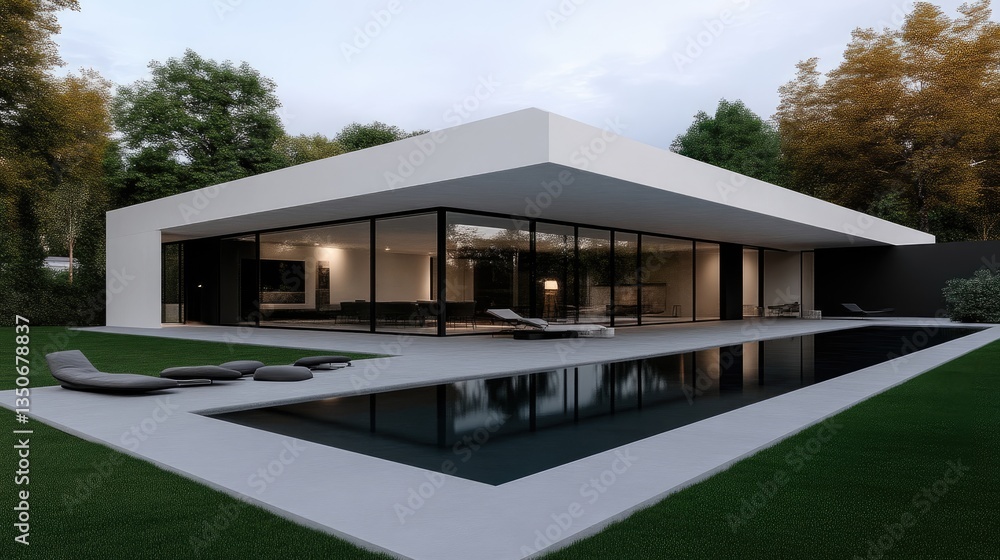 Modern minimalist house with swimming pool Modern minimalist house with swimming pool