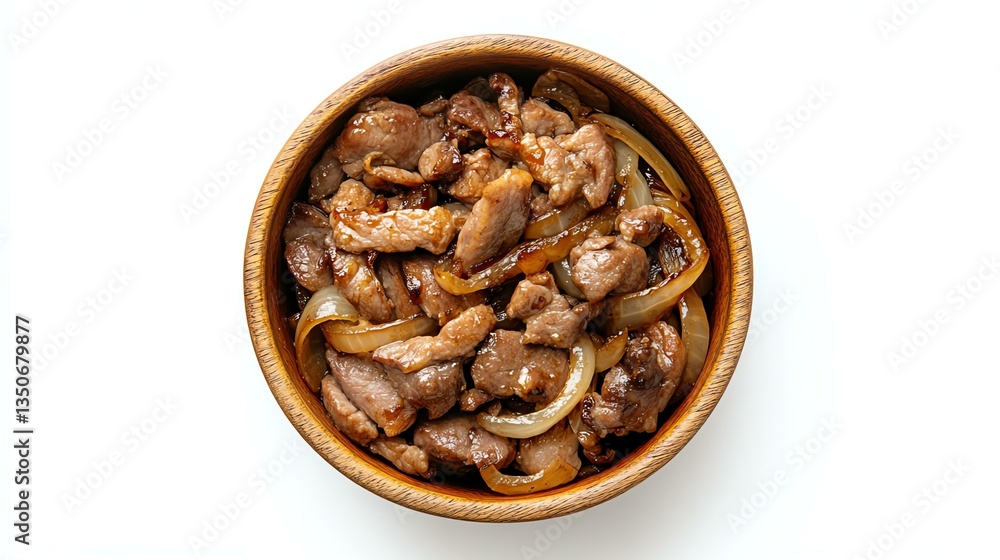 Delicious bowl of savory cooked meat. Delicious bowl of savory cooked meat.