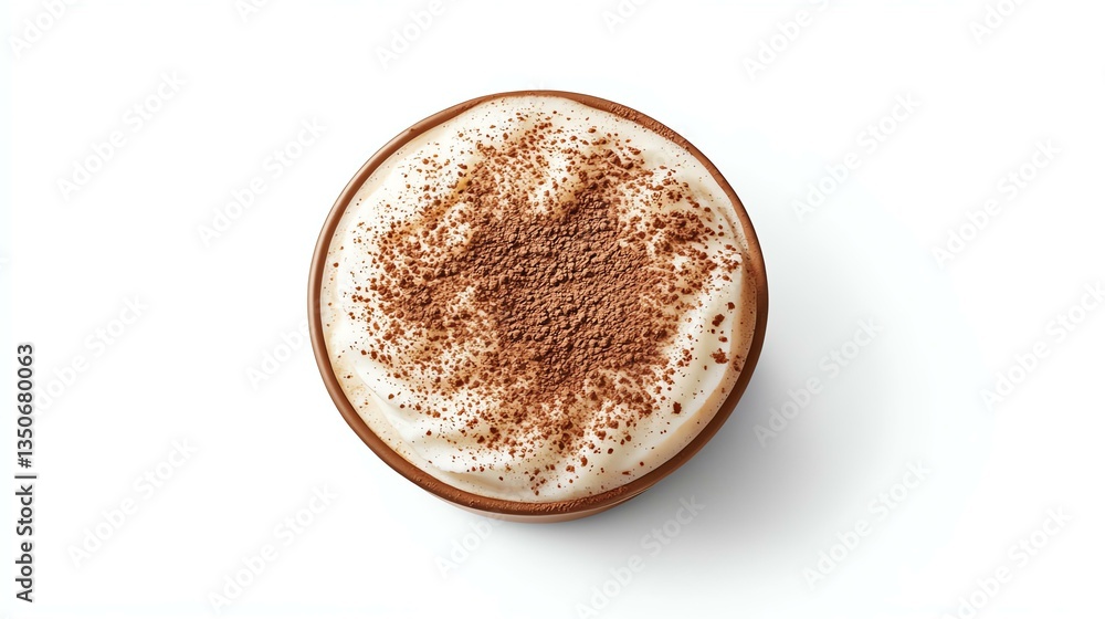 Delicious coffee topped with cocoa powder. Delicious coffee topped with cocoa powder.