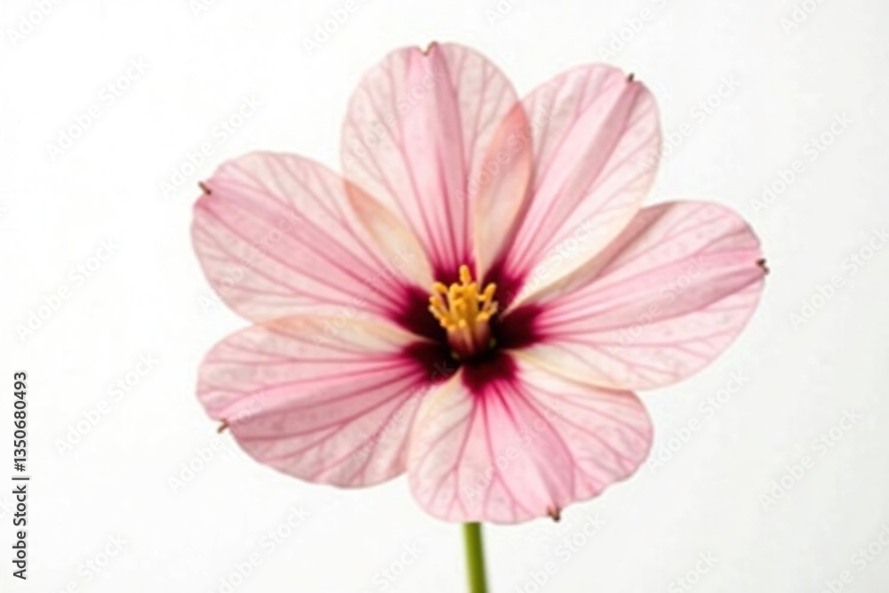 Single bloom isolated on white background with delicate petals, natural, bloom Single bloom isolated on white background with delicate petals, natural, bloom