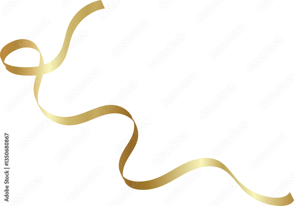Gold shiny ribbons. Decoration for party, holiday, New Year Gold shiny ribbons. Decoration for party, holiday, New Year