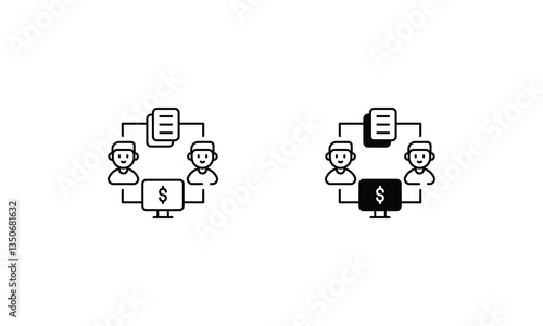 P2p Lending icons set vector stock illustration