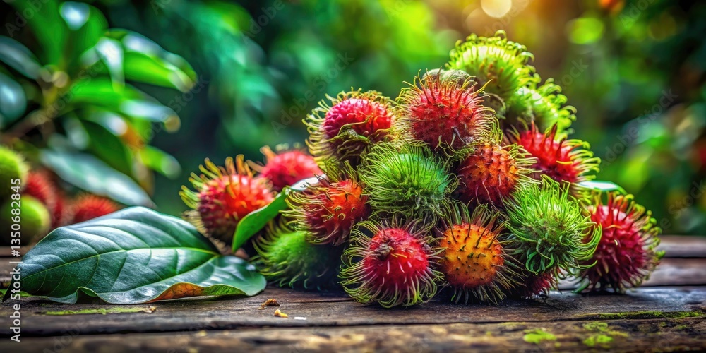 Captivating Long Exposure of Rotten Rambutan with Vivid Colors and Nature's Decay in a Tropical Setting Captivating Long Exposure of Rotten Rambutan with Vivid Colors and Nature's Decay in a Tropical Setting