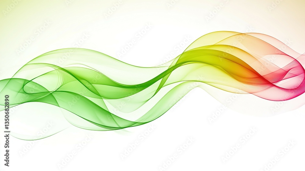 A flowing abstract design with vibrant color gradients on white A flowing abstract design with vibrant color gradients on white