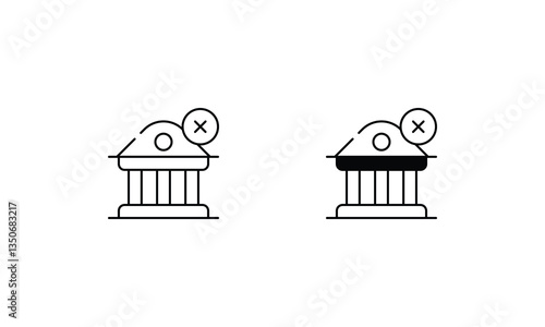 Underbanked icons set vector stock illustration