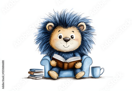 Vintage Teddy Bear Reading Book