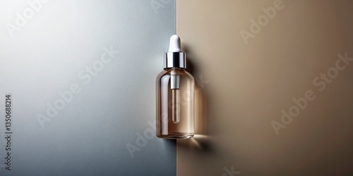 Wallpaper Mural Elegant Above-Shot of a Hair Serum Pump Bottle with Glass Reflection on Solid Color Backdrop, Perfect for Product Photography and Advertising Needs Torontodigital.ca
