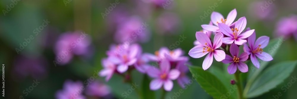 Small purple flowers in clusters on a single stem, petals, garden, blossom Small purple flowers in clusters on a single stem, petals, garden, blossom