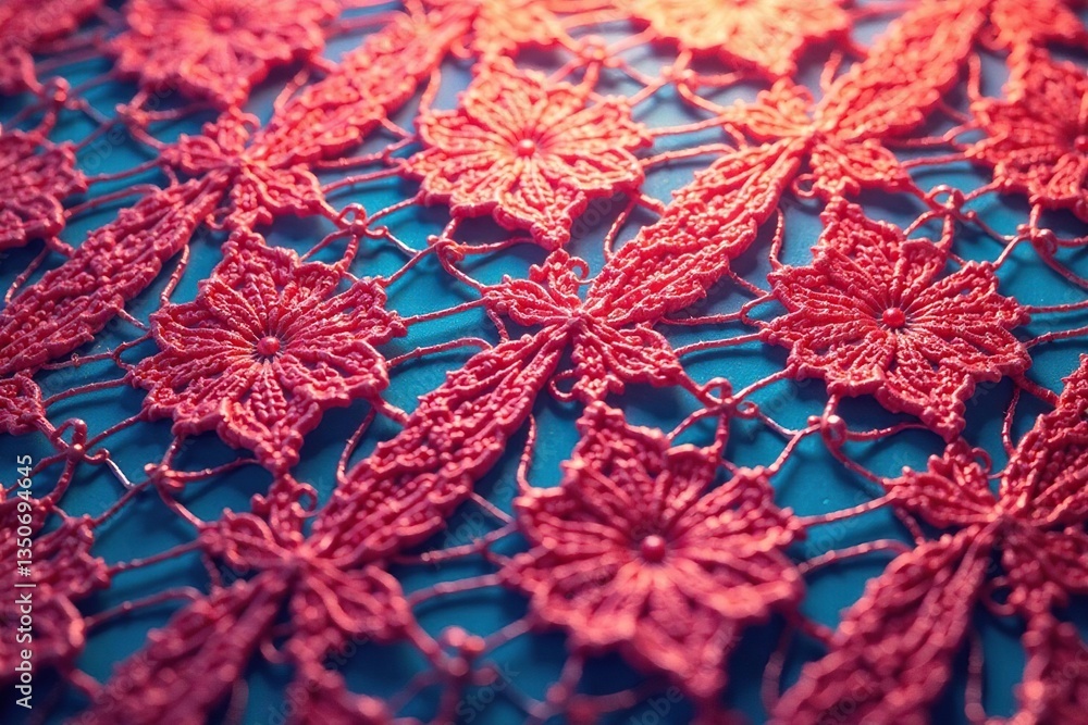 Close-up shot of repeating geometric lace pattern, photography, minimal Close-up shot of repeating geometric lace pattern, photography, minimal